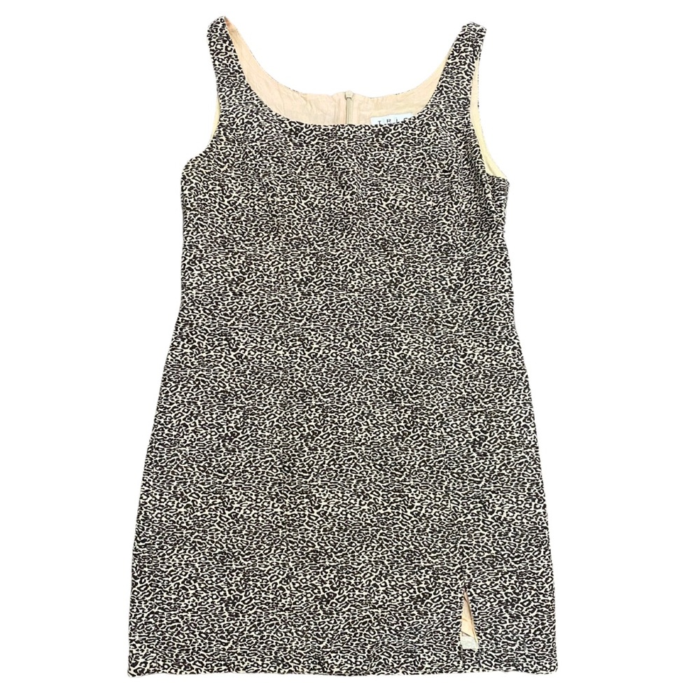 TRIO New York Brown Tan Cream Cheetah Print Sleeveless Dress Women’s 8